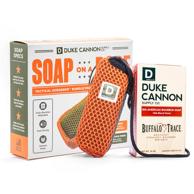 Soap on a Rope Bundle Pack (Tactical Scrubber + Big American Bourbon Soap)